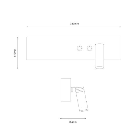 Kinkiet Resort prawy 10W + 3W LED 4000K Biały