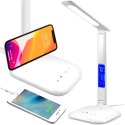 Lampa biurkowa LED 3 poziomy jasności budzik kalendarz zegar termometr 260 lm 5 W