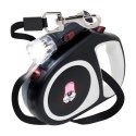Smycz automatyczna zwijana dla psa kota z blokadą latarką LED do 15 kg 5 m - czarna