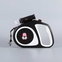 Smycz automatyczna zwijana dla psa kota z blokadą latarką LED do 15 kg 5 m - czarna