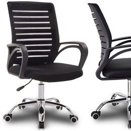 Fotel biurowy obrotowy na kółkach wentylowany do 150 kg - czarny