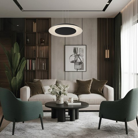 Lampa wisząca Piattino Czarny 30W LED 3000K-4000k-6000K