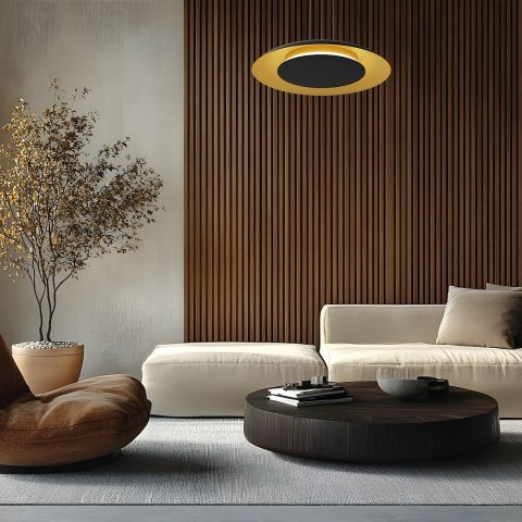 Lampa wisząca Piattino Czarny Złoty 30W LED 3000K-4000k-6000K