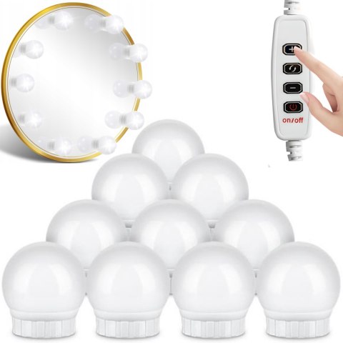 Lampki światełka żarówki LED na lustro toaletkę 10 poziomów 2 m