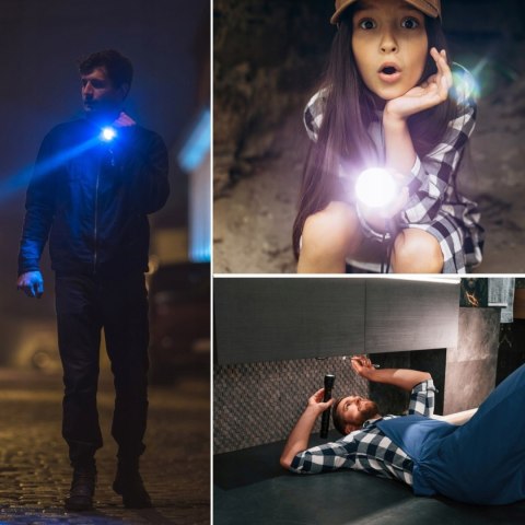 Latarka akumulatorowa na baterie taktyczna metalowa 5 trybów ZOOM