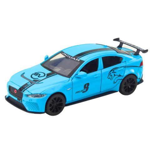 Samochód Metalowy Jaguar Światła Dżwieki Niebieski