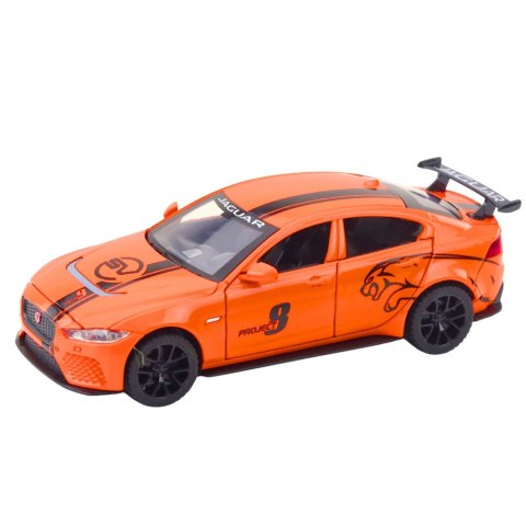 Samochód Metalowy Jaguar Światła Dżwieki Pomarańczowy