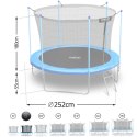 Trampolina ogrodowa 8ft/252cm z siatką wewnętrzną i drabinką Neo-Sport