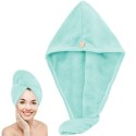 Turban ręcznik do suszenia włosów z mikrofibry chłonny - miętowy
