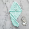 Turban ręcznik do suszenia włosów z mikrofibry chłonny - miętowy