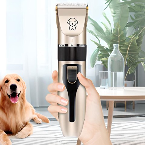 Golarka maszynka do strzyżenia psów zwierząt akumulatorowo sieciowa 4 nasadki