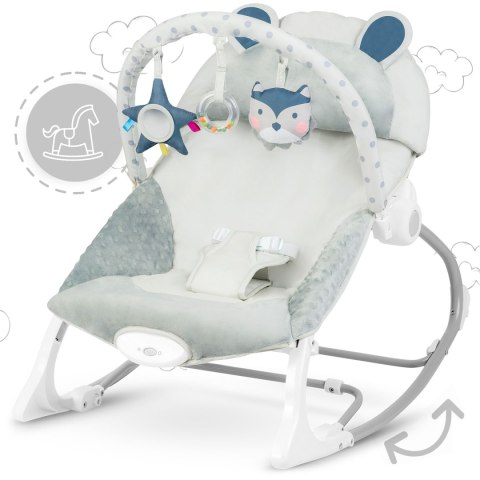 Leżaczek bujaczek z wibracją Ricokids - szary