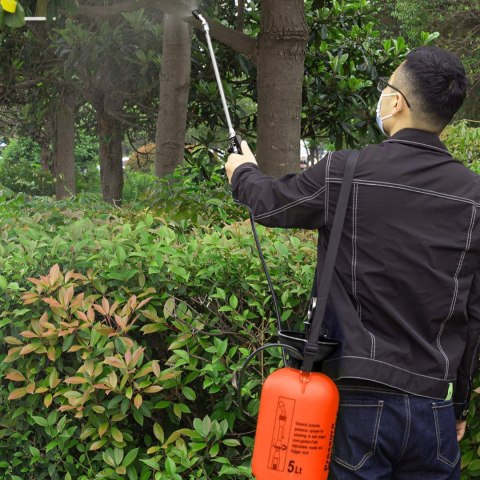 Opryskiwacz ogrodowy ręczny ciśnieniowy 5 l - pomarańczowy