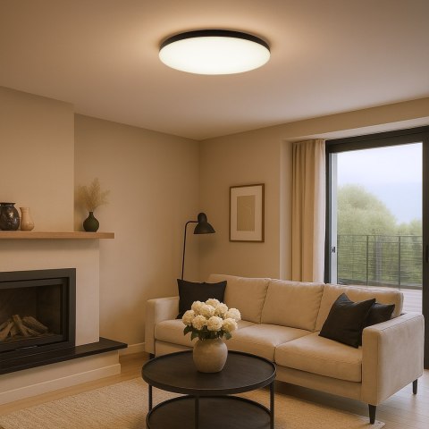 Plafon Siena Czarny 80W LED Ø750 mm + pilot