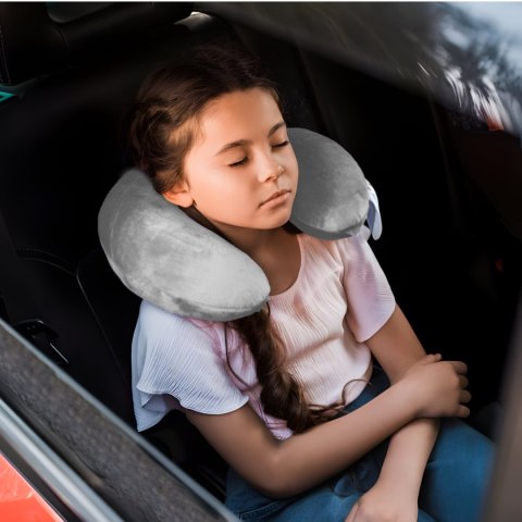 Poduszka podróżna rogal do spania na szyję do samolotu - szary