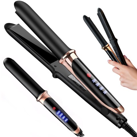 Prostownica do włosów ceramiczna 4 stopnie 160-220 C LCD