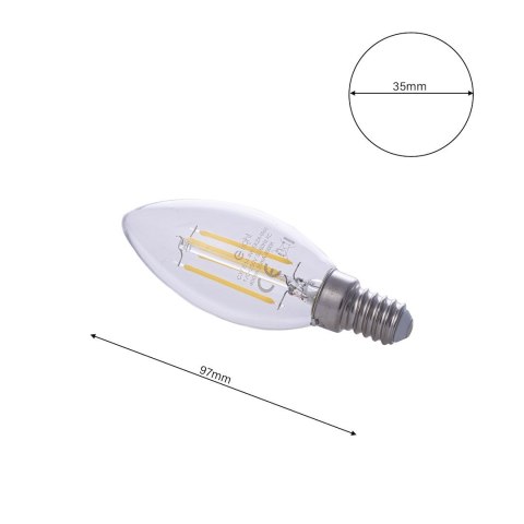 Żarówka Filamentowa LED 4W Świeczka E14 4000K