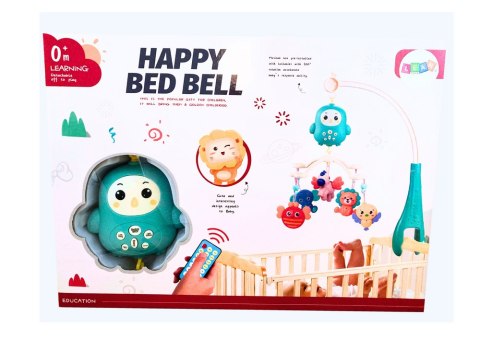 Karuzela Do Łóżeczka Sterowana Pilotem Kołysanki Dźwięki Niebieska