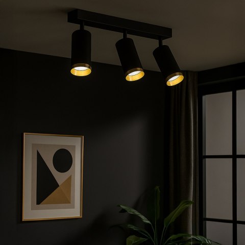 Oprawa Mica Spot Czarny + Złoty 3xGU10