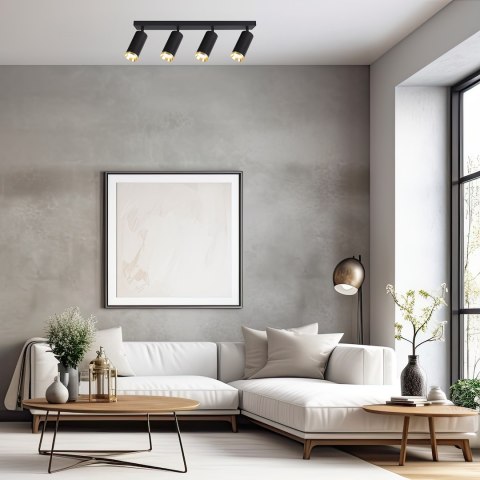 Oprawa Mica Spot Czarny + Złoty 4xGU10