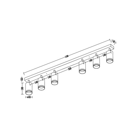 Oprawa Pipe Ring Spot Biały 6xGU10