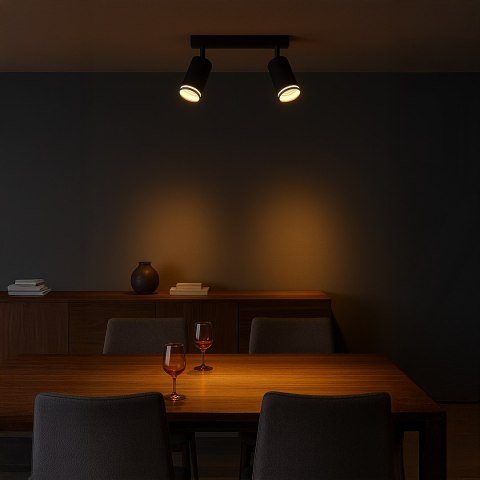 Oprawa Pipe Ring Spot Czarny 2xGU10