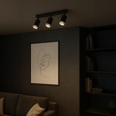 Oprawa Pipe Ring Spot Czarny 3xGU10