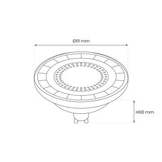 ŻARÓWKA AR111 - 6W GU10 4000K / Czarny