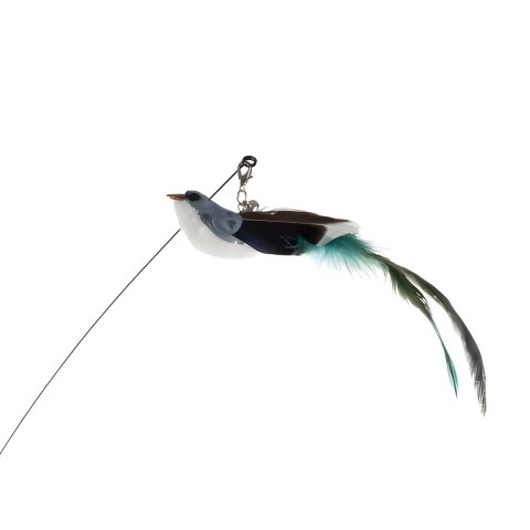 Zabawka dla kota ruchomy ptaszek na wędce z przyssawką