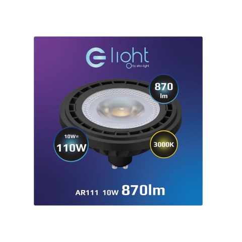 Żarówka LED 10W AR111 GU10 3000K/ Czarny