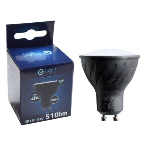 Żarówka Led 6W GU10. Barwa: Neutralna Czarny