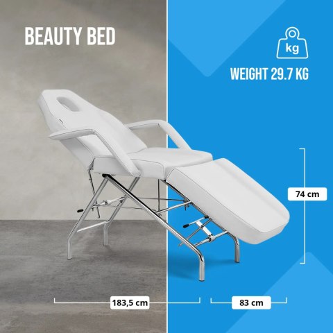 Fotel kosmetyczny do masażu tatuażu SPA MATERA - biały