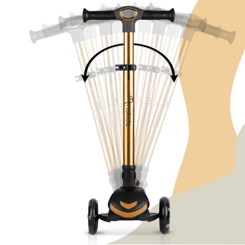 Hulajnoga trójkołowa dla dzieci balansowa siedzisko Nukido Flippo - złota