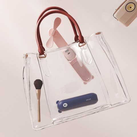 Mini wentylator wiatrak przenośny z funkcją powerbanka latarką USB-A USB-C 2000mAh - niebieski