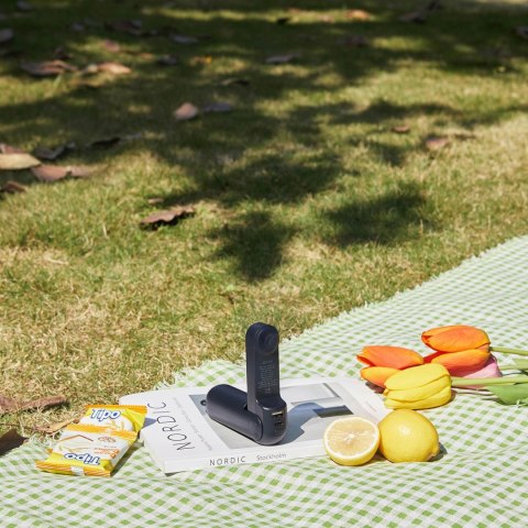 Mini wentylator wiatrak przenośny z funkcją powerbanka latarką USB-A USB-C 2000mAh - niebieski