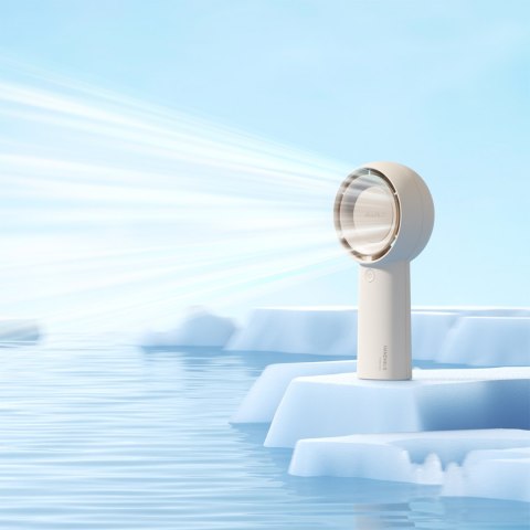 Mini wiatrak wentylator przenośny USB-C 4000mAh - beżowy