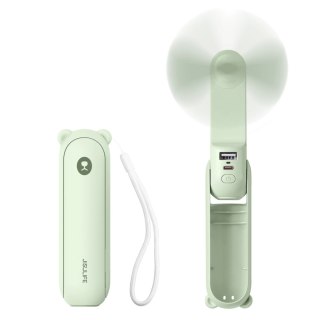Wiatrak przenośny mini wentylator powerbank latarka USB-A USB-C 4500mAh - zielony