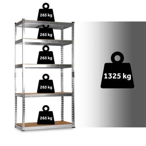 Regał metalowy magazynowy 183 x 90 x 40 cm Humberg HR-853 srebrny