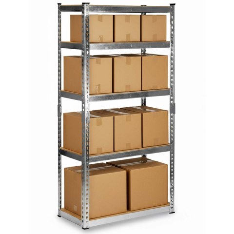 Regał metalowy magazynowy 183 x 90 x 40 cm Humberg HR-853 srebrny