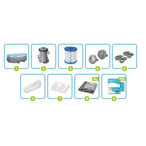 Basen ogrodowy stelażowy 305 x 200 x 84 cm 10w1 Bestway 5614A
