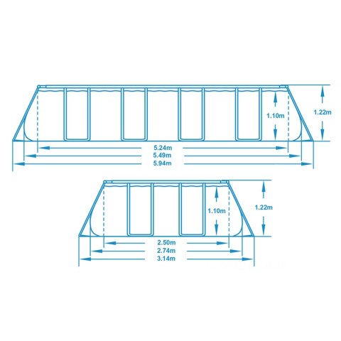 Basen ogrodowy stelażowy 549 x 274 x 122 cm 12w1 Bestway 56710
