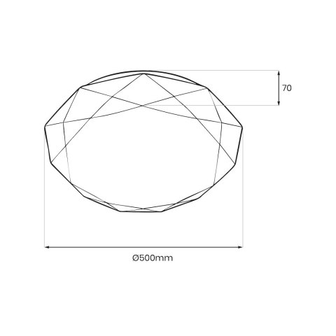 Plafon HEX 72W LED Ø500 + pilot
