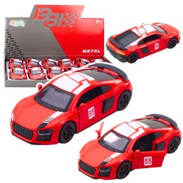 Samochód Sportowy Metalowy Napęd Pull Back Światła Dźwięki Czerwony 1:43