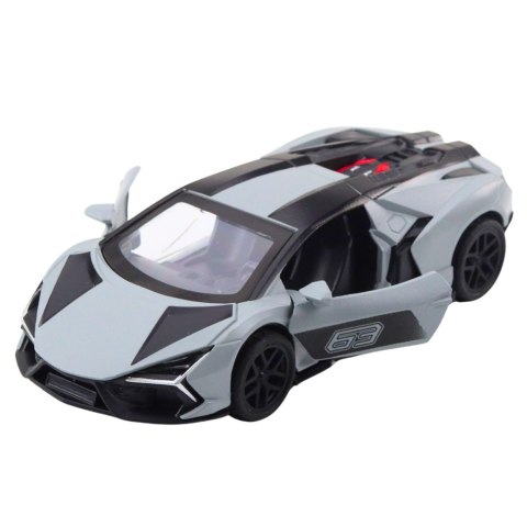 Samochód Wyścigowy Sportowy Metalowy Napęd Otwierane Drzwi Szary 1:32