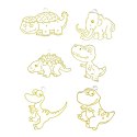 Zestaw Kreatywny DIY Witraże Breloki Dinozaury Pisaki 6 szt.