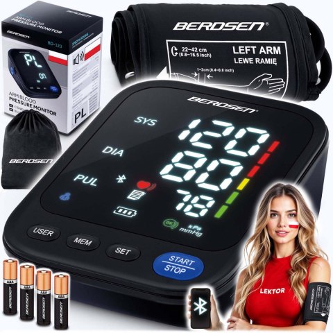 Ciśnieniomierz naramienny z polskimi komunikatami i bluetooth BD-123 Berdsen