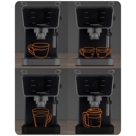 Ekspres do kawy kolbowy 20 bar Berdsen BD-771 czarny