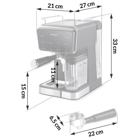 Ekspres do kawy kolbowy spieniacz do mleka 20 bar Berdsen BD-773 czarny