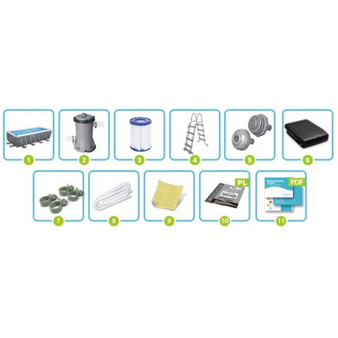 Basen ogrodowy stelażowy 488 x 244 x 122 cm 12w1 Bestway 56670