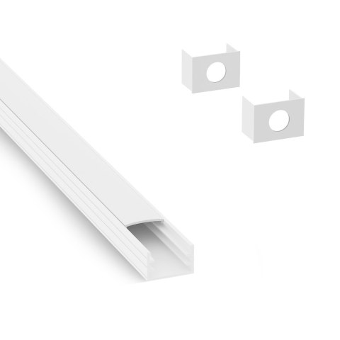 Profil LED natynkowy NT zestaw z kloszem mlecznym Biały 2m